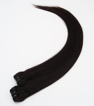 Echthaar Tressen | Noir silk  | No.1b
