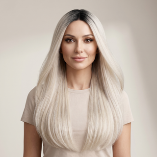 Rooted Platinum Blonde Silk Tressen | No. 1b/ Platin